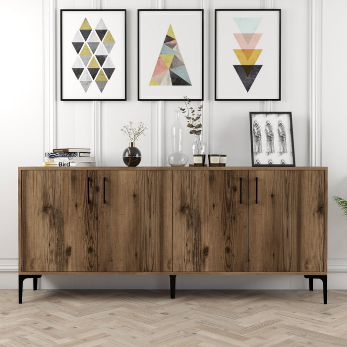 Hanah Home Consola Industrial Kiev - Walnut